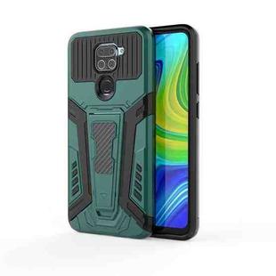 For Xiaomi Redmi Note 9 War Chariot Series Armor All-inclusive Shockproof PC + TPU Protective Case with Invisible Holder(Green)