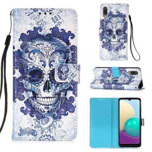 For Samsung Galaxy A02 / M02 3D Painting Horizontal Flip Leather Case with Holder & Card Slot & Wallet & Lanyard(Cloud Ghost Head)