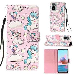 For Xiaomi Redmi Note 10S / Note 10 4G 3D Painting Horizontal Flip Leather Case with Holder & Card Slot & Wallet & Lanyard(Pink Pony)