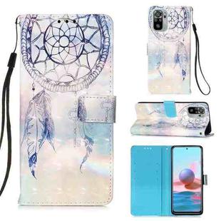 For Xiaomi Redmi Note 10S / Note 10 4G 3D Painting Horizontal Flip Leather Case with Holder & Card Slot & Wallet & Lanyard(Fantasy Wind Chimes)