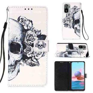 For Xiaomi Redmi Note 10S / Note 10 4G 3D Painting Horizontal Flip Leather Case with Holder & Card Slot & Wallet & Lanyard(Skull)
