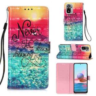 For Xiaomi Redmi Note 10S / Note 10 4G 3D Painting Horizontal Flip Leather Case with Holder & Card Slot & Wallet & Lanyard(Chasing Dreams)