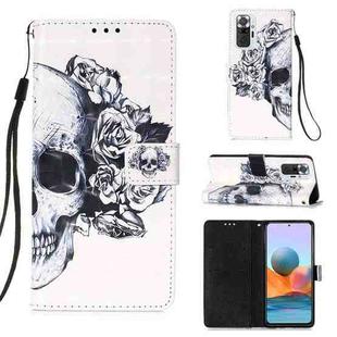 For Xiaomi Redmi Note 10 Pro / Note 10 Pro Max 3D Painting Horizontal Flip Leather Case with Holder & Card Slot & Wallet & Lanyard(Skull)