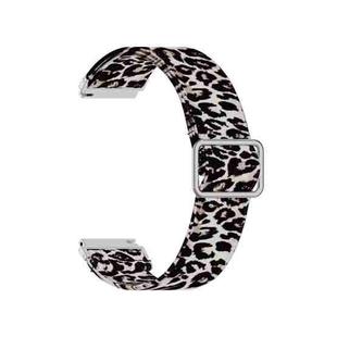 20mm For Samsung Galaxy Watch Active2 / Active Adjustable Elastic Printing Watch Band(Leopard)