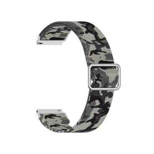 20mm For Samsung Galaxy Watch3 41mm Adjustable Elastic Printing Watch Band(Camouflage Gray)