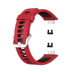 For Huawei Watch Fit Two-color Silicone Watch Band (Red+Black)