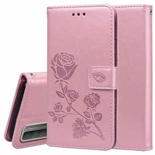 For Huawei Honor 10X Lite Rose Embossed Horizontal Flip PU Leather Case with Holder & Card Slots & Wallet(Rose Gold)