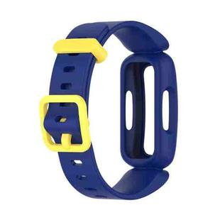 For Fitbit Inspire 2 Silicone Watch Band(Dark Blue+Yellow)