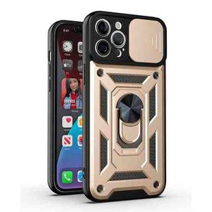 For iPhone 12 mini Sliding Camera Cover Design TPU+PC Protective Case (Gold)