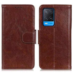 For OPPO A54 4G Nappa Texture Horizontal Flip Leather Case with Holder & Card Slots & Wallet(Brown)