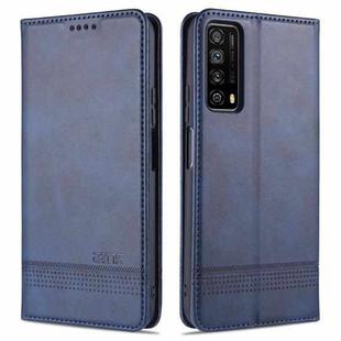 For Huawei P smart 2021 AZNS Magnetic Calf Texture Horizontal Flip Leather Case with Card Slots & Holder & Wallet(Dark Blue)