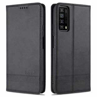 For Huawei  Y7a AZNS Magnetic Calf Texture Horizontal Flip Leather Case with Card Slots & Holder & Wallet(Black)