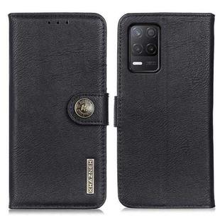 For Realme 9 5G / Realme 8 5G / Realme V13 5G KHAZNEH Cowhide Texture Horizontal Flip Leather Case(Black)