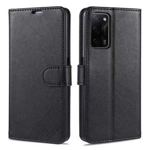 For OPPO A55 5G AZNS Sheepskin Texture Horizontal Flip Leather Case with Holder & Card Slots & Wallet(Black)