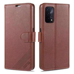 For OPPO A93 5G AZNS Sheepskin Texture Horizontal Flip Leather Case with Holder & Card Slots & Wallet(Brown)