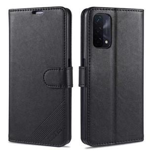 For OPPO A93 5G AZNS Sheepskin Texture Horizontal Flip Leather Case with Holder & Card Slots & Wallet(Black)