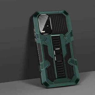 For OPPO A54 4G Vanguard Warrior All Inclusive Double-color Shockproof TPU + PC Protective Case with Holder(Graphite Green)