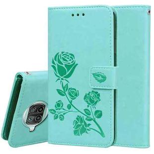 For Xiaomi Mi 10T Lite 5G Rose Embossed Horizontal Flip PU Leather Case with Holder & Card Slots & Wallet(Green)