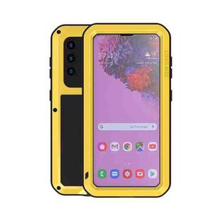 For Samsung Galaxy S21 5G LOVE MEI Metal Shockproof Waterproof Dustproof Protective Case with Glass(Yellow)