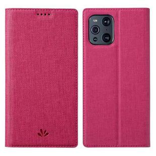 For OPPO Find X3 Pro ViLi DMX Series Shockproof TPU + PU Leather Magnetic Attraction Horizontal Flip Case with Card Slot & Holder(Rose Red)