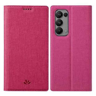 For OPPO Reno5 5G ViLi DMX Series Shockproof TPU + PU Leather Magnetic Attraction Horizontal Flip Case with Card Slot & Holder(Rose Red)