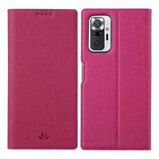 For Xiaomi Redmi Note 10 Pro / Note 10 Pro Max ViLi DMX Series Shockproof TPU + PU Leather Magnetic Attraction Horizontal Flip Case with Card Slot & Holder(Rose Red)