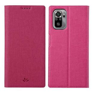 For Xiaomi Redmi Note10 4G / Redmi Note 10S ViLi DMX Series Shockproof TPU + PU Leather Magnetic Attraction Horizontal Flip Case with Card Slot & Holder(Rose Red)