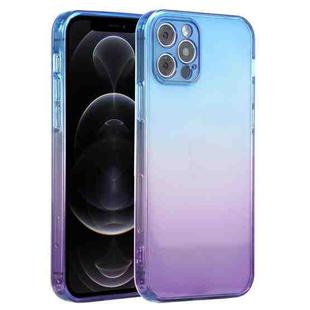For iPhone 12 Pro Straight Edge Gradient Color TPU Protective Case(Blue Purple)