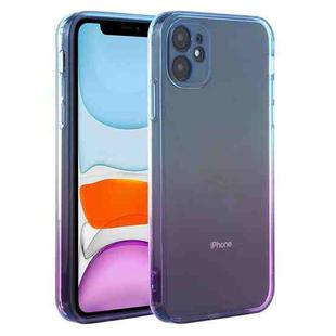 For iPhone 11 Straight Edge Gradient Color TPU Protective Case (Blue Purple)