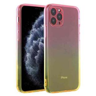 For iPhone 11 Pro Max Straight Edge Gradient Color TPU Protective Case (Orange Pink)
