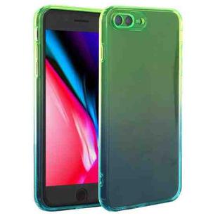 Straight Edge Gradient Color TPU Protective Case For iPhone 8 Plus / 7 Plus(Blue Green)