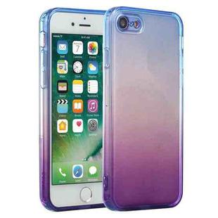 For iPhone SE 2022 / SE 2020 / 8 / 7 Straight Edge Gradient Color TPU Protective Case(Blue Purple)