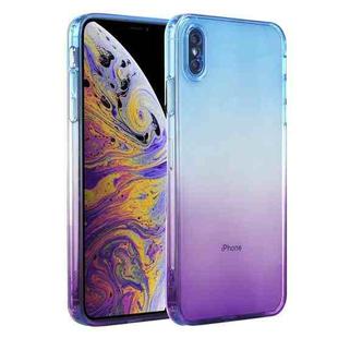 Straight Edge Gradient Color TPU Protective Case For iPhone XS Max(Blue Purple)