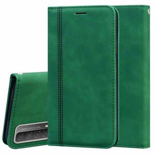 For Huawei P smart 2021 Frosted Business Magnetic Horizontal Flip PU Leather Case with Holder & Card Slot & Lanyard(Green)