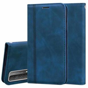 For Huawei Honor 10X Lite Frosted Business Magnetic Horizontal Flip PU Leather Case with Holder & Card Slot & Lanyard(Blue)