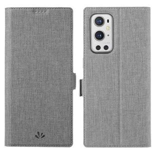 For OnePlus 9 Pro ViLi K Series Shockproof TPU + PU Leather Magnetic Buckle Horizontal Flip Case with Card Slots & Wallet & Holder(Grey)