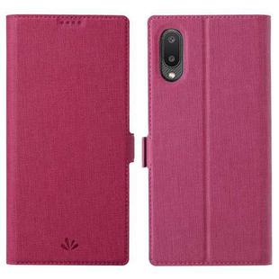 For Samsung Galaxy A02 / M02 ViLi K Series Shockproof TPU + PU Leather Magnetic Buckle Horizontal Flip Case with Card Slots & Wallet & Holder(Rose Red)