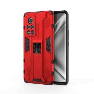 For Honor V40 5G Supersonic PC + TPU Shock-proof Protective Case with Holder(Red)