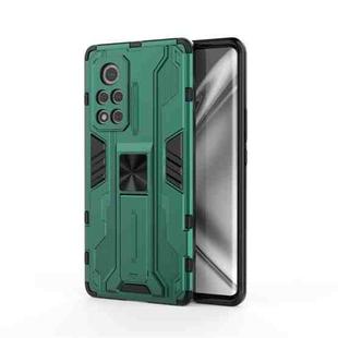 For Honor V40 5G Supersonic PC + TPU Shock-proof Protective Case with Holder(Green)