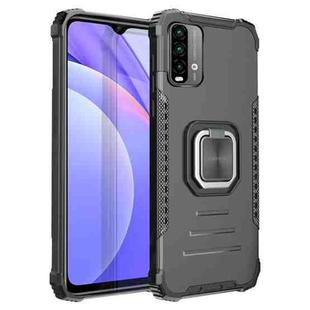 For Xiaomi Redmi Note 9 4G CN Version / Poco M3 / Redmi 9 Power / Redmi 9T Fierce Warrior Series Armor All-inclusive Shockproof Aluminum Alloy + TPU Protective Case with Ring Holder(Black)