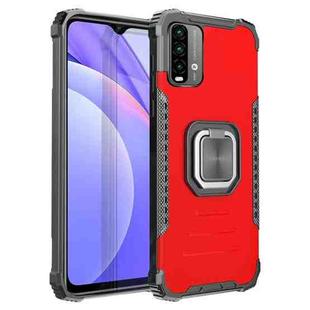 For Xiaomi Redmi Note 9 4G CN Version / Poco M3 / Redmi 9 Power / Redmi 9T Fierce Warrior Series Armor All-inclusive Shockproof Aluminum Alloy + TPU Protective Case with Ring Holder(Red)