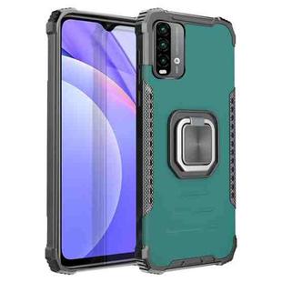 For Xiaomi Redmi Note 9 4G CN Version / Poco M3 / Redmi 9 Power / Redmi 9T Fierce Warrior Series Armor All-inclusive Shockproof Aluminum Alloy + TPU Protective Case with Ring Holder(Green)