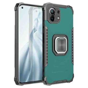 For Xiaomi Mi 11 Fierce Warrior Series Armor All-inclusive Shockproof Aluminum Alloy + TPU Protective Case with Ring Holder(Green)