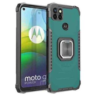 For Motorola Moto G9 Power Fierce Warrior Series Armor All-inclusive Shockproof Aluminum Alloy + TPU Protective Case with Ring Holder(Green)