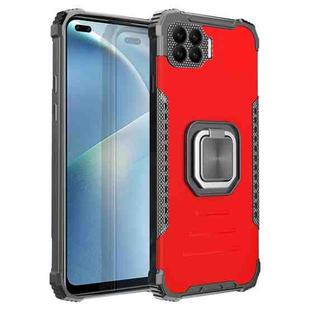 For OPPO Reno4 F Fierce Warrior Series Armor All-inclusive Shockproof Aluminum Alloy + TPU Protective Case with Ring Holder(Red)