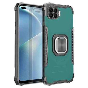 For OPPO Reno4 F Fierce Warrior Series Armor All-inclusive Shockproof Aluminum Alloy + TPU Protective Case with Ring Holder(Green)