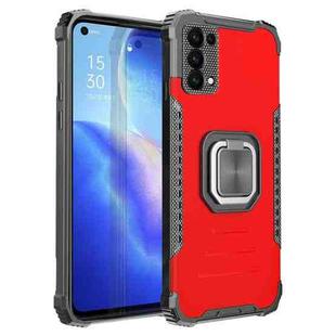 For OPPO Reno 5 Fierce Warrior Series Armor All-inclusive Shockproof Aluminum Alloy + TPU Protective Case with Ring Holder(Red)