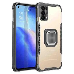 For OPPO Reno 5 Fierce Warrior Series Armor All-inclusive Shockproof Aluminum Alloy + TPU Protective Case with Ring Holder(Gold)