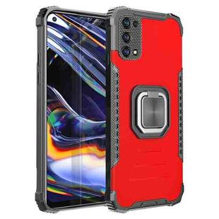 For OPPO Realme 7 Pro Fierce Warrior Series Armor All-inclusive Shockproof Aluminum Alloy + TPU Protective Case with Ring Holder(Red)