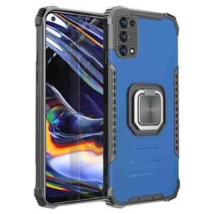 For OPPO Realme 7 Pro Fierce Warrior Series Armor All-inclusive Shockproof Aluminum Alloy + TPU Protective Case with Ring Holder(Blue)